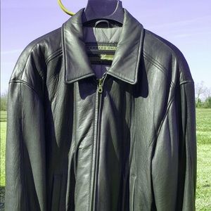 Members Only Leather Coat L